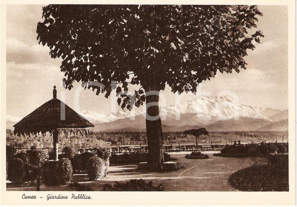 Cartolina originale da collezione 1935 CUNEO Giardino Pubblico Cartolina FG NV 1