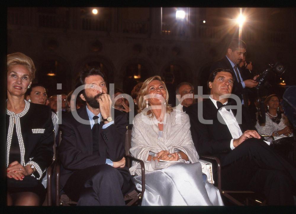 Fotografia d epoca originale 35mm vintage slide 1999 VENEZIA Massimo CACCIARI Giorgio FOSSA al CAMPIELLO 1 1