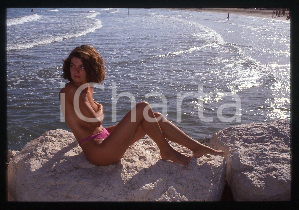 35mm vintage slide* 1995 ca VENEZIA LIDO - Barbara DE LANGES Ritratto (6)