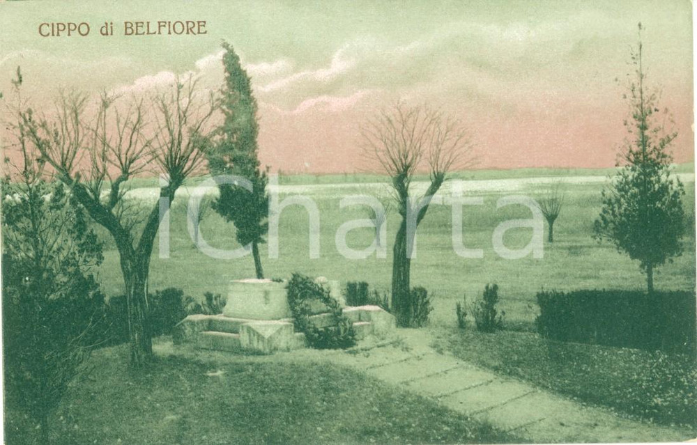 Cartolina originale da collezione 1911 CIPPO DI BELFIORE Pellegrinaggio Lombardo-Veneto SocietÃ  DANTE ALIGHIERI 1