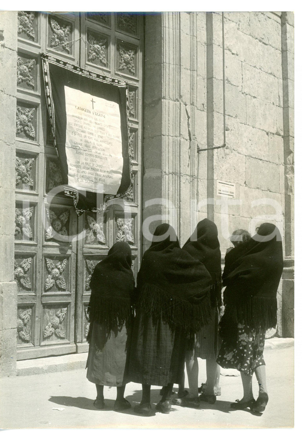 1954 VILLALBA MAFIA Funerali Don Calogero VIZZINI - Donne al manifesto funebre