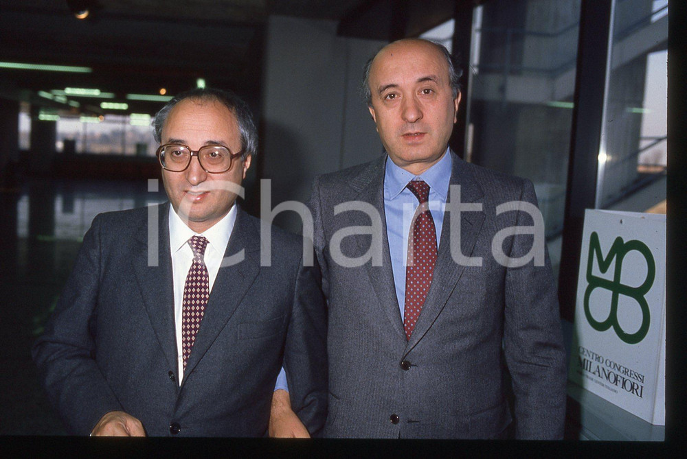35mm vintage slide* 1987 ca MILANO Enrico DE MITA Ciriaco DE MITA (1)