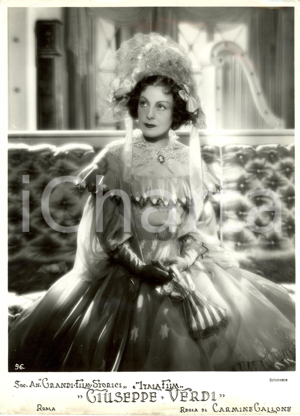 Fotografia d epoca originale 1938 GIUSEPPE VERDI Film di Carmine GALLONE Ritratto di Gaby MORLAY Fotografia 1