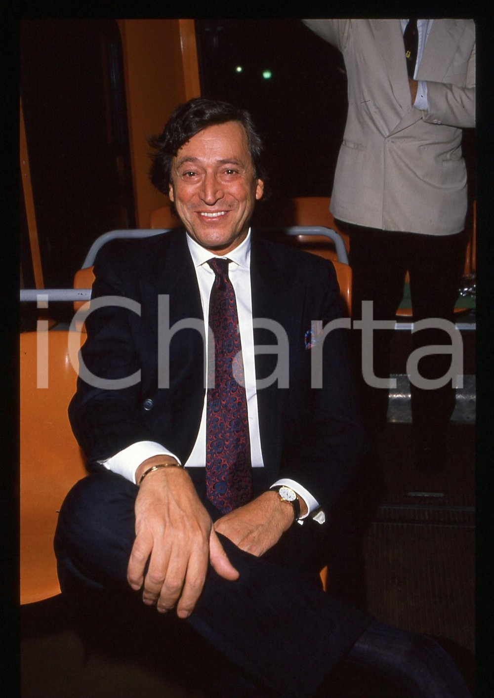 35mm vintage slide* 1988 MILANO Guido ANGELI su autobus ATM concerto Paul ANKA