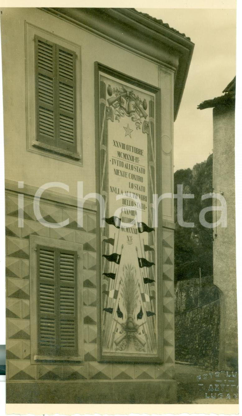 Fotografia d epoca originale 1932 CAMPIONE D ITALIA CO Lapide per decennale MARCIA SU ROMA Fotografia 1