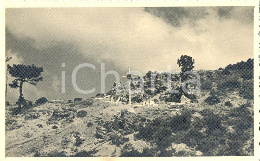 Fotografia d epoca originale 1941 WW2 PASSO LOGORA ALBANIA Cimitero di guerra ten. BASSANI Fotografia 1