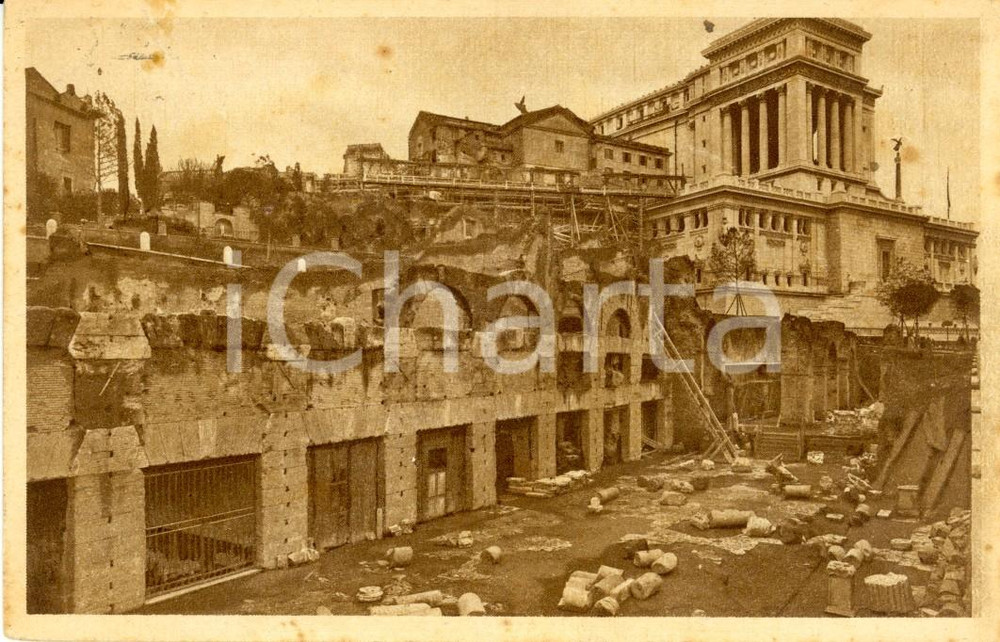 Cartolina originale da collezione 1934 ROMA Veduta delle rovine del Foro di GIULIO CESARE Cartolina postale FP VG 1