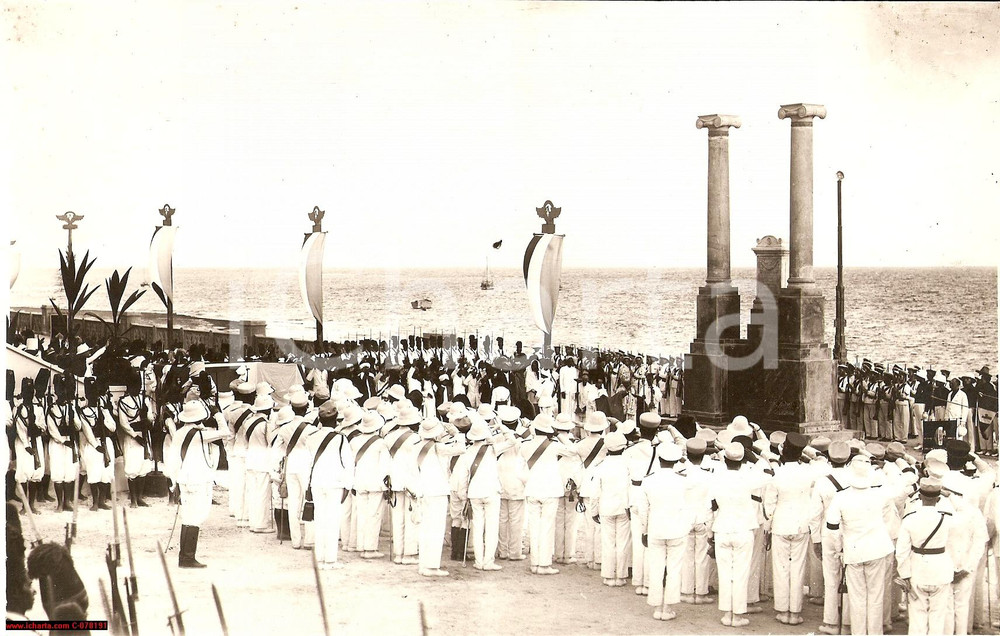 Fotografia d epoca originale 1933 Mogadiscio Somalia Italiana Benedizione del Vescovo FOTOGRAFIA 1