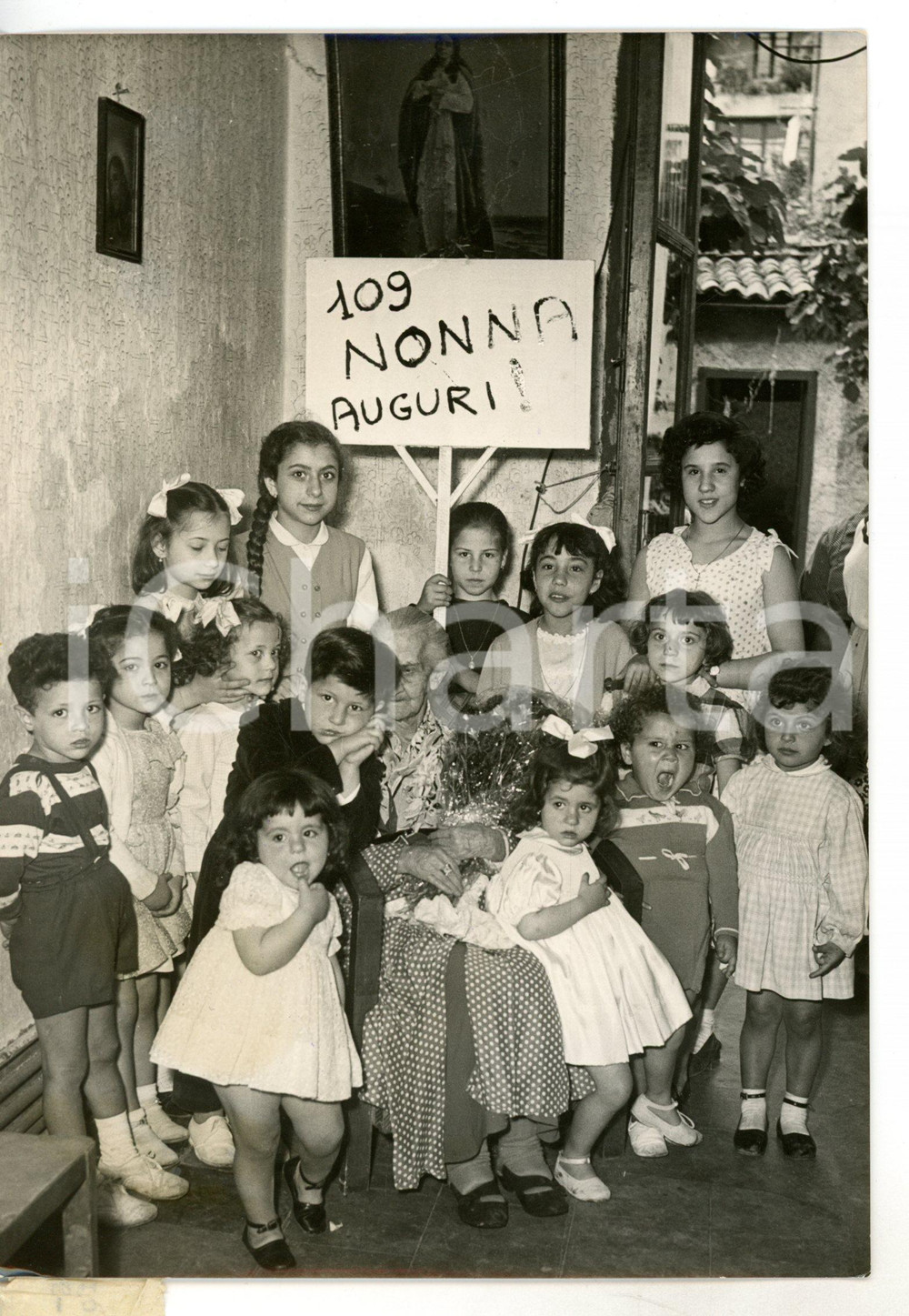 1956 PALERMO Ultracentenaria Rosalia SPOTO festeggia 109° compleanno *Foto 13x18