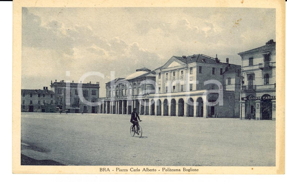 Cartolina originale da collezione 1931 BRA CN Piazza Carlo Alberto  Politeama BOGLIONE Animata FP VG 1