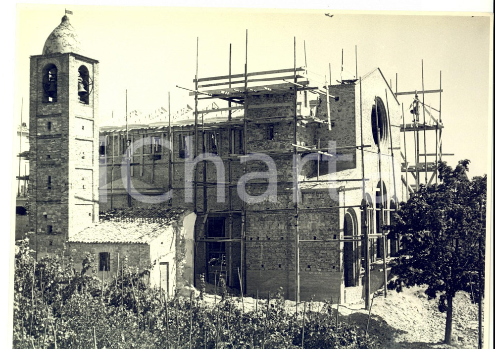 Fotografia d epoca originale 1949 POMETO / RUINO Costruzione chiesa NOSTRA SIGNORA DI FATIMA 1