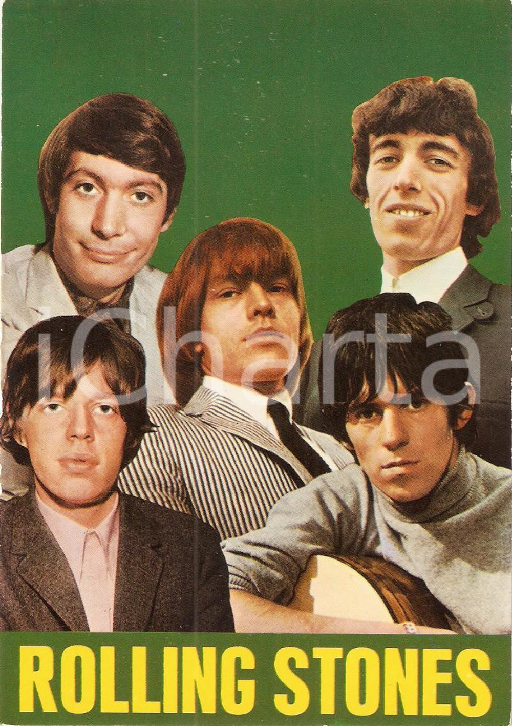 Cartolina originale da collezione 1960 ca MUSICA Ritratto ROLLING STONES *Cartolina FG NV 1