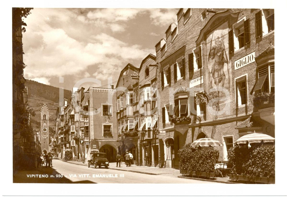 Cartolina originale da collezione 1937 VIPITENO BZ Albergo GIGLIO in Via VITTORIO EMANUELE III Cartolina FG NV 1