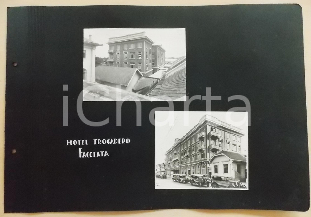 Fotografia d epoca originale 1920 ca BANGKOK THAILANDIA Nuovo Hotel TROCADERO  Interni Lotto 2 foto RARE 1