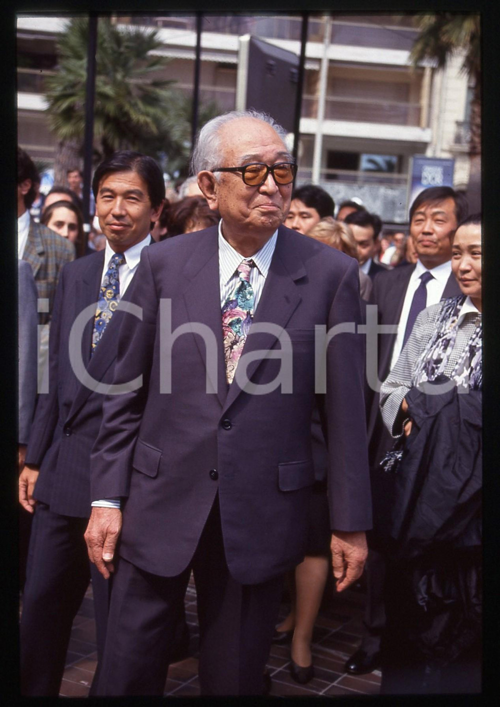 35mm vintage slide* 1993 CANNES Akira e Hisao KUROSAWA al Festival del Cinema 8