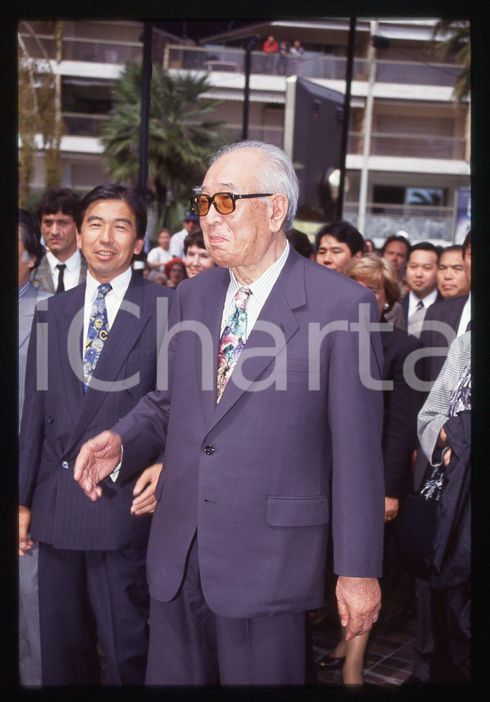 35mm vintage slide* 1993 CANNES Akira e Hisao KUROSAWA al Festival del Cinema 3