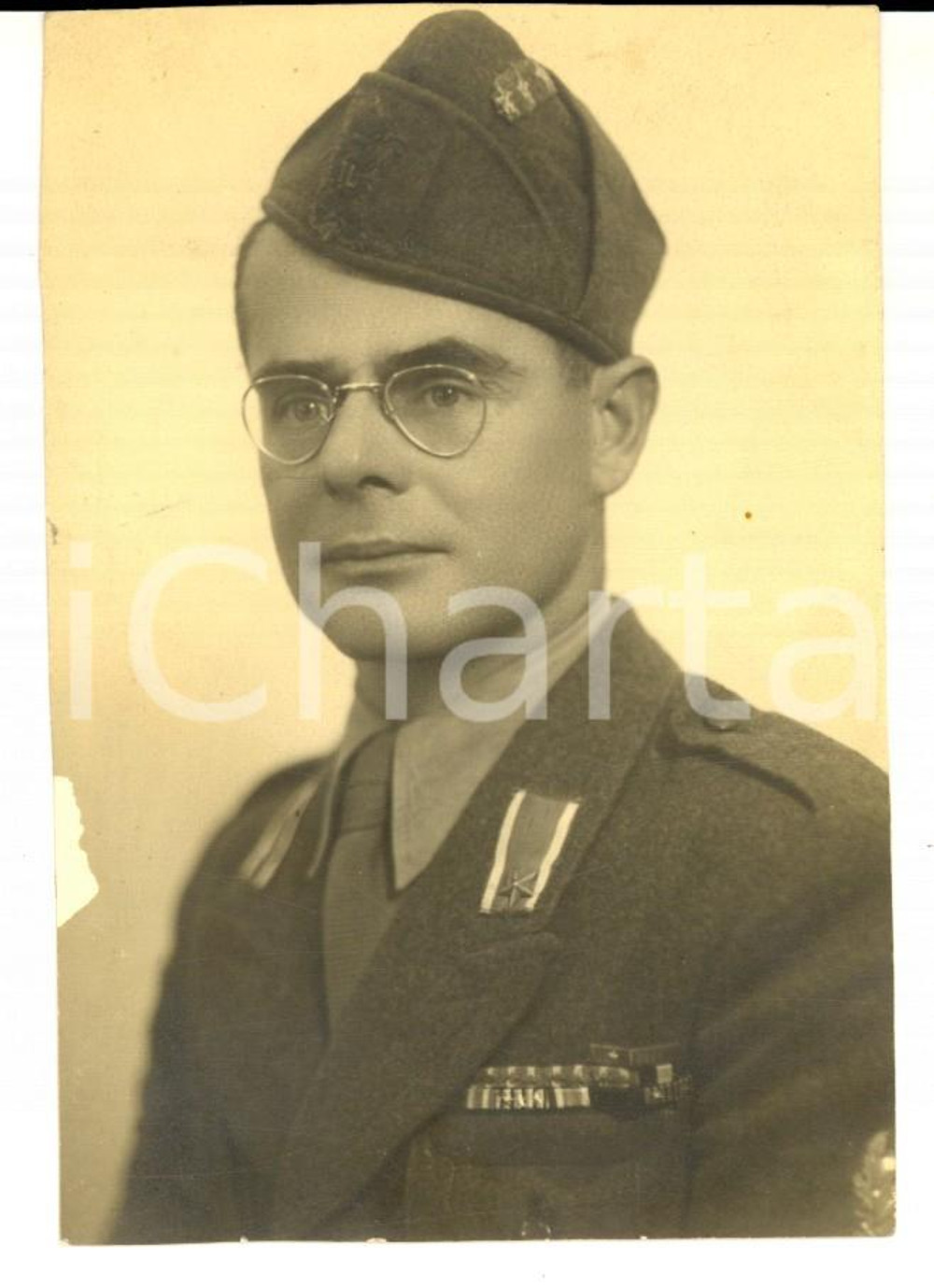 Fotografia d epoca originale 1942 WWII MILANO Conte Edmondo ZANCHI in divisa militare Foto DANNEGGIATA 1