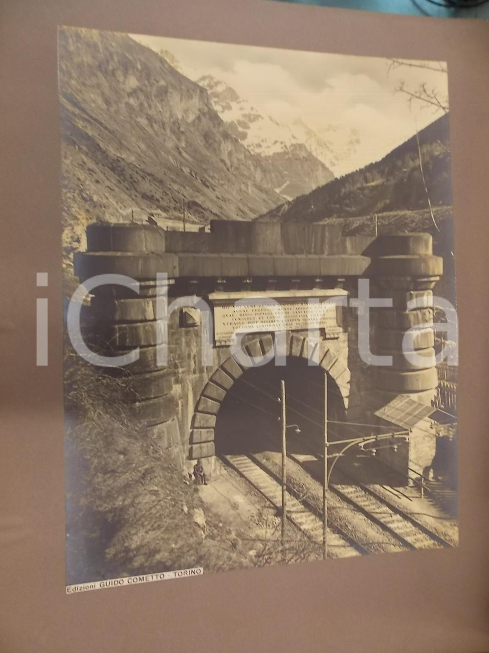 Fotografia d epoca originale 1940 ca BARDONECCHIA TO Galleria del FrÃ©jus Foto ed. Guido COMETTO 1