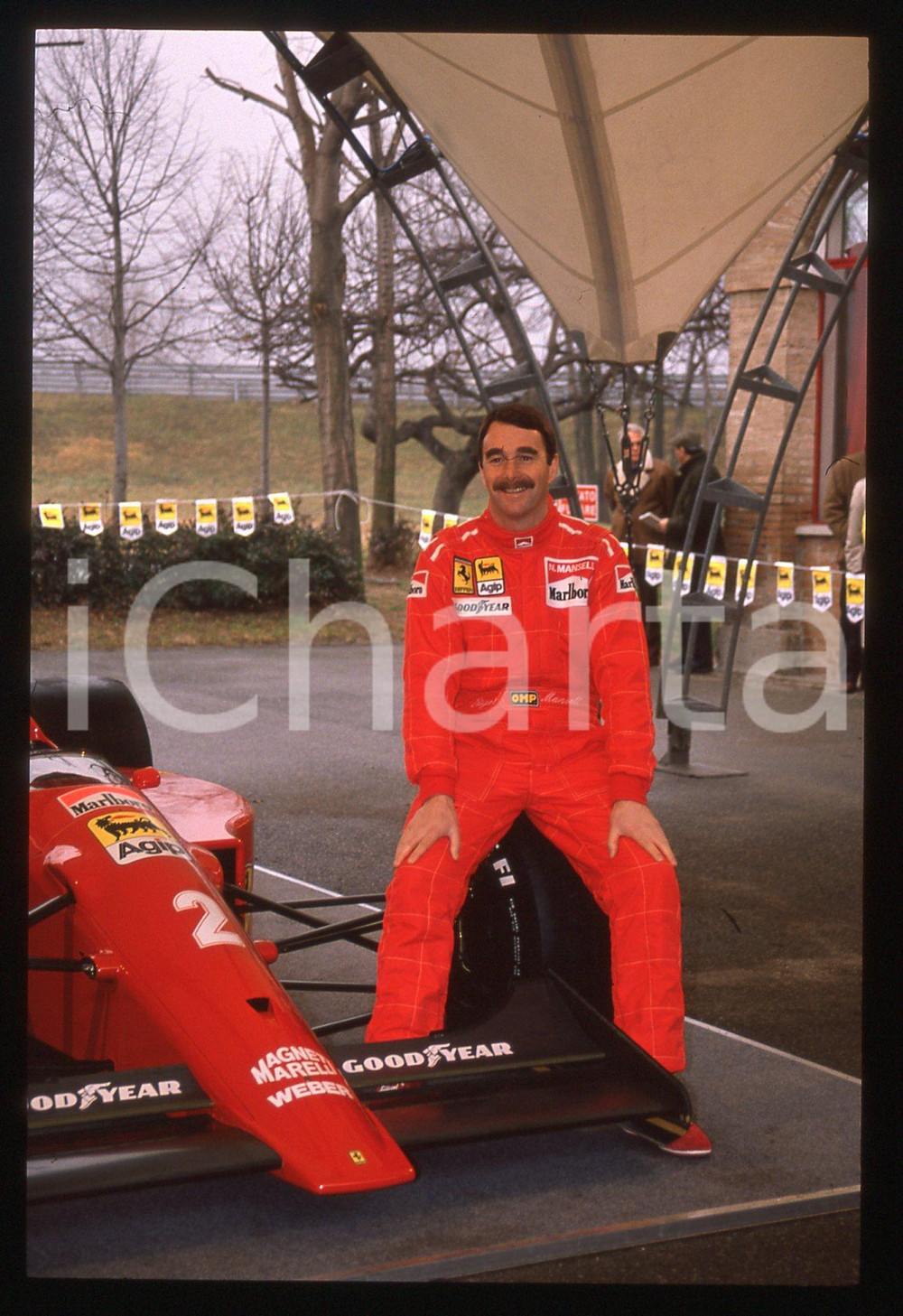 35mm vintage slide* 1990 FIORANO Nigel MANSELL Presentazione FERRARI 641 F1 (14)