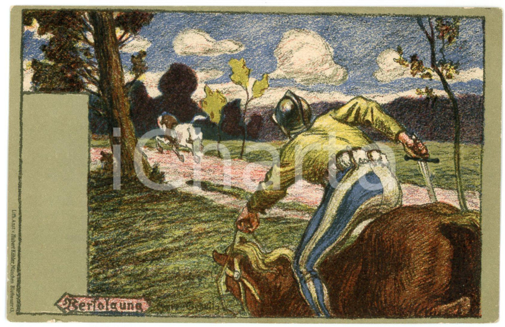 1900 ca DEUTSCHLAND "Berfolgung" by Paul HEY - Postkarte FP NV  Cartolina postale d'epoca, viaggiata.CONDIZIONI: FAIRFORMATO: FP    originale e autentica 1