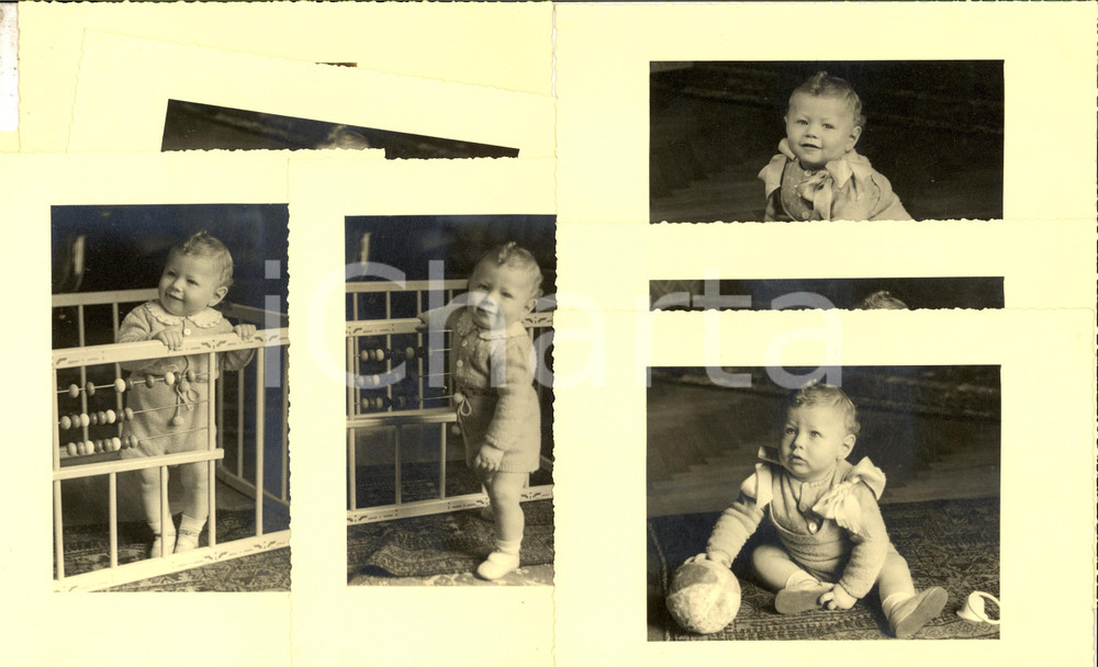 Fotografia d epoca originale 1940 PAVIA Ritratti di un bambino nella sua casa Lotto 9 foto VINTAGE 13x18 cm 1