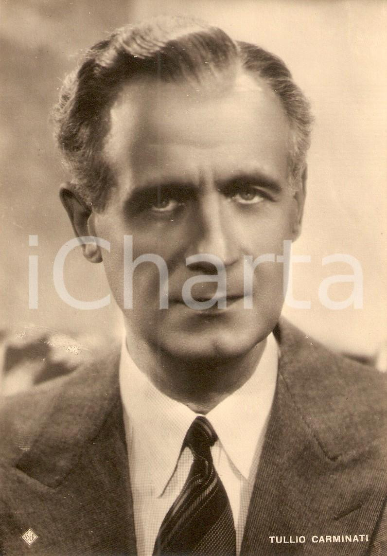 Cartolina originale da collezione 1943 LA VITA TORNA Ritratto di Tullio CARMINATI attore Fotografia seriale ASER 1