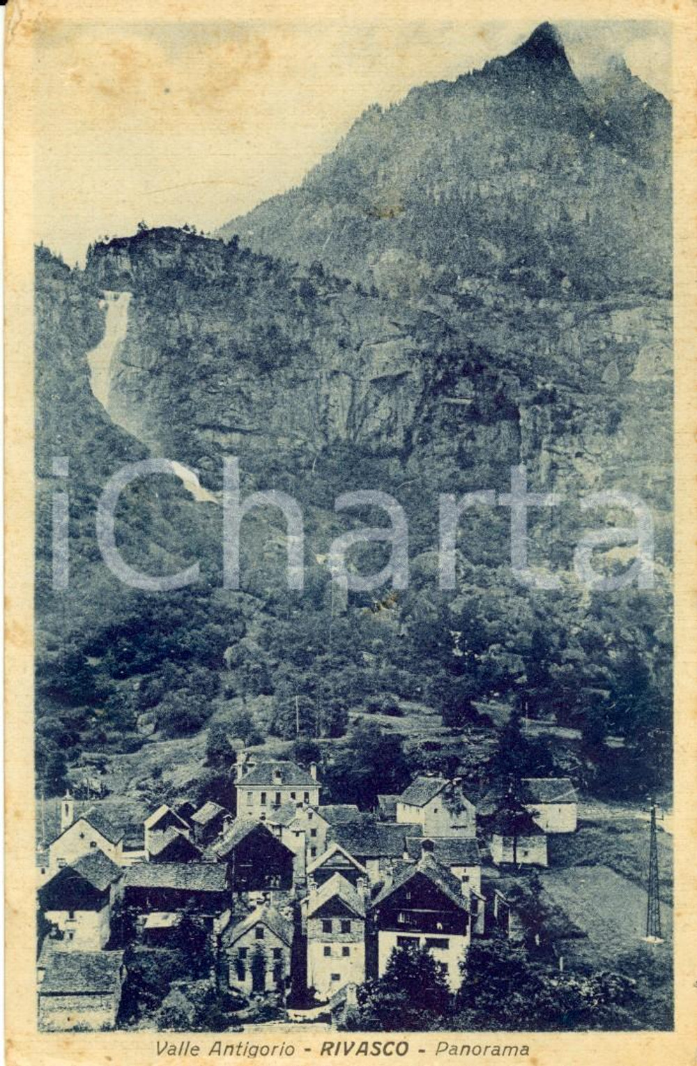 Cartolina originale da collezione 1941 RIVASCO DI PREMIA (VB) Panorama paese in valle ANTIGORIO *Cartolina FP VG 1