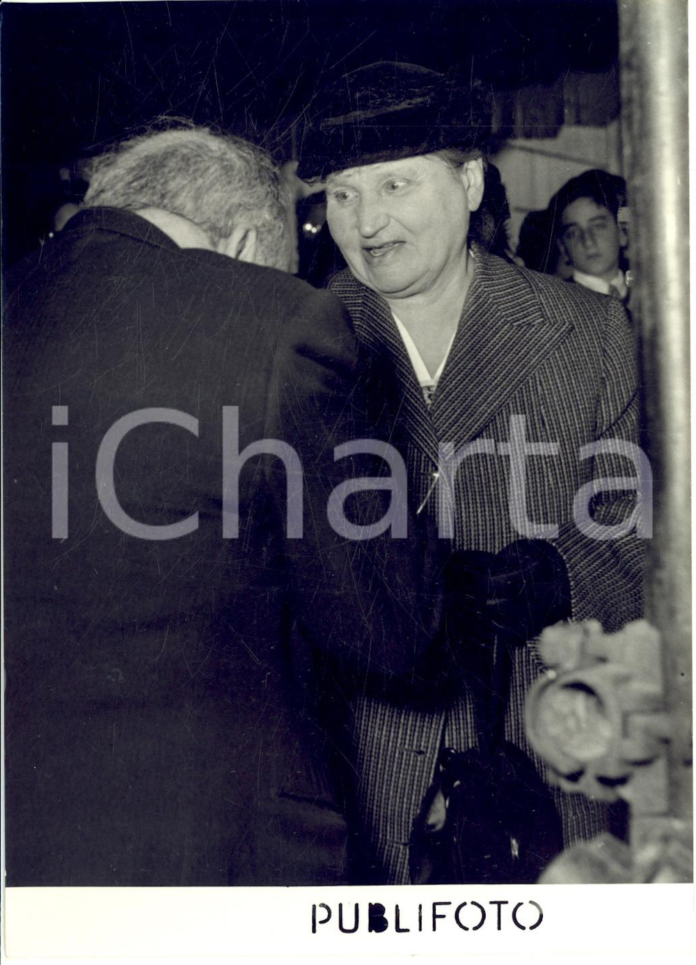 1953 SALERNO Enrico MOLE' incontra la vedova di Giovanni AMENDOLA *Foto 13x18