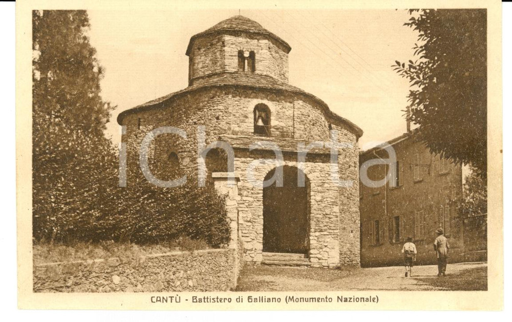 Cartolina originale da collezione 1920 ca CANTU  CO Battistero di GALLIANO Cartolina FP NV 1