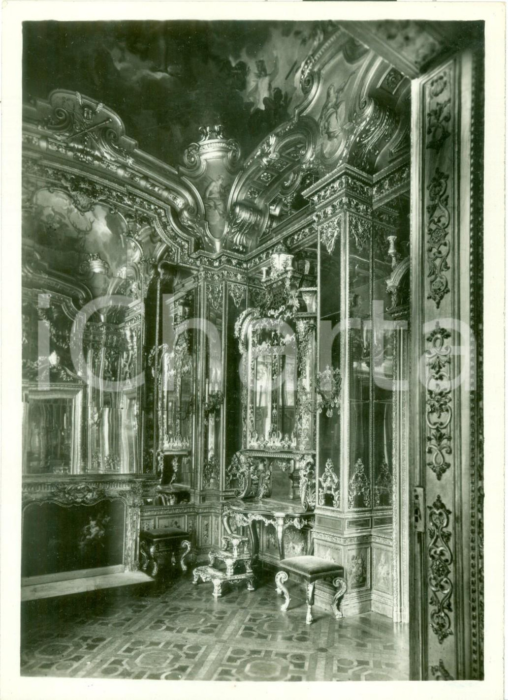 Fotografia d epoca originale 1930 TORINO PALAZZO REALE Gabinetto toeletta Fotografia autentica Guido COMETTO 1