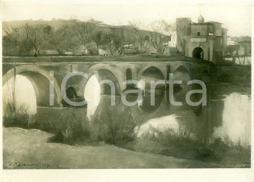 Fotografia d epoca originale 1935 ca MOSTRE ARTE Pittore Antonio BARRERA Ponte Milvio Fotografia coeva quadro 1