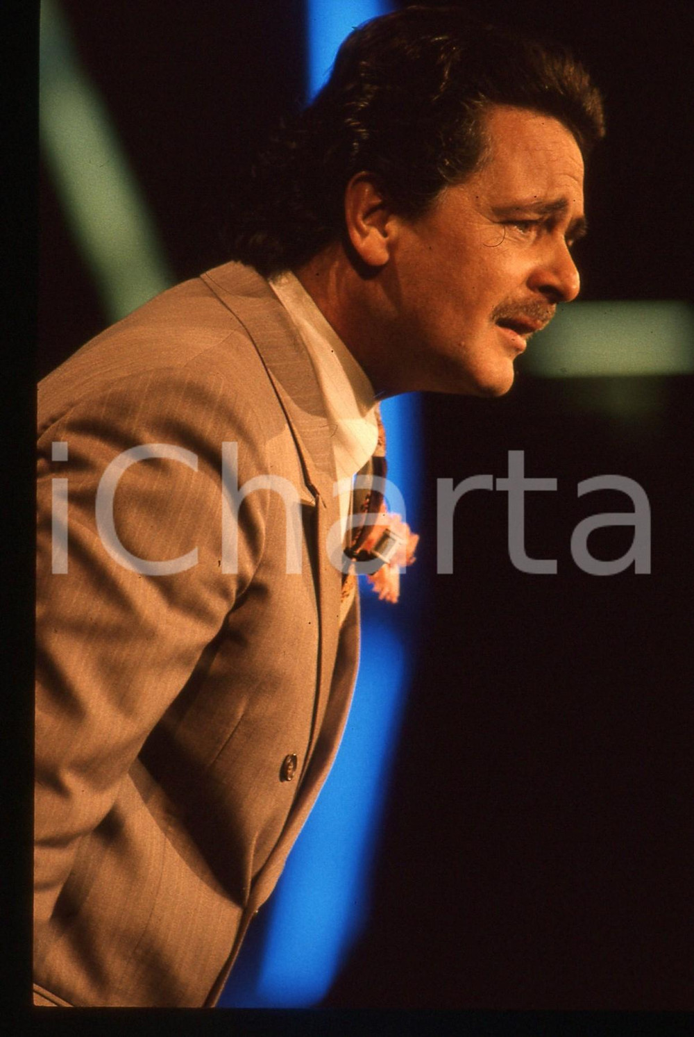 35mm vintage slide* 1988 FESTIVAL DI SANREMO Beppe GRILLO in scena RAI UNO (32)