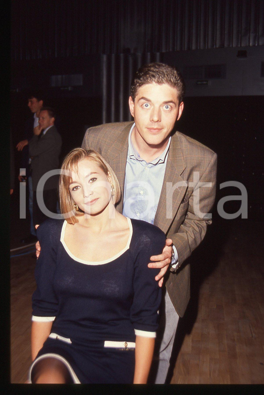 35mm vintage slide* 1991 MILANO RAI Paolo DINI Francesca CALLIGARO Ritratto (1)