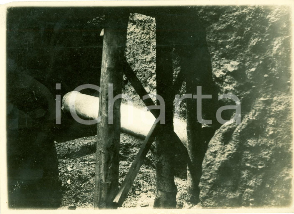Fotografia d epoca originale 1937 POMPEI NA Scavi archeologici colonna marmorea BARDIGLIO Fotografia 1