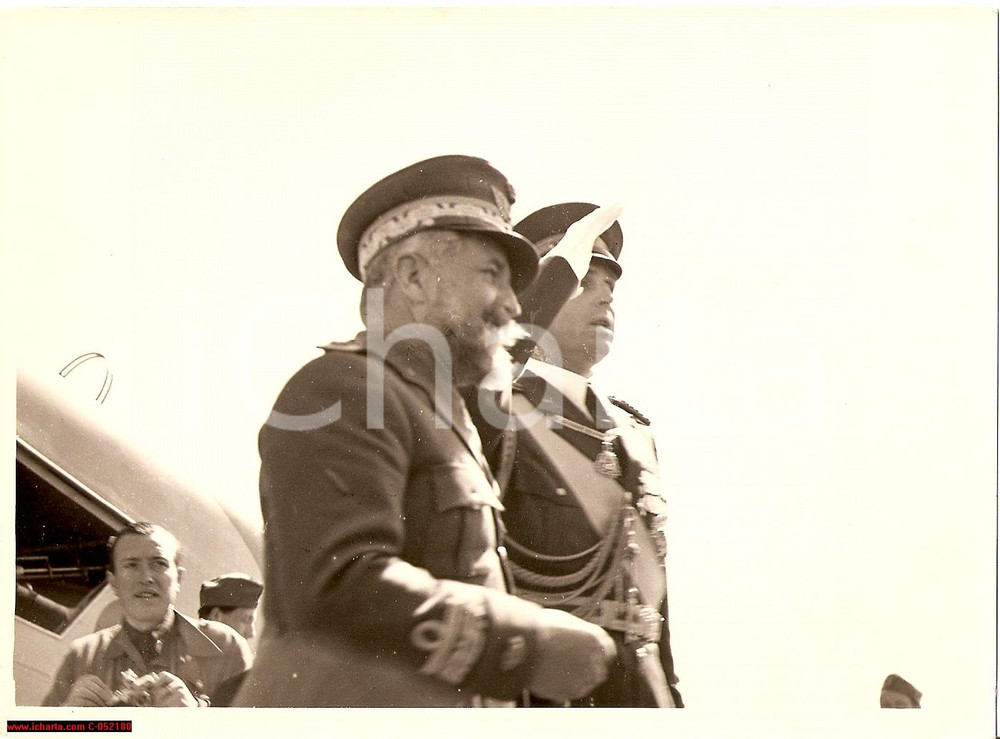 Fotografia d'epoca originale 1939 ADDIS ABEBA Arrivo del Ministro Attilio TERUZZI 1