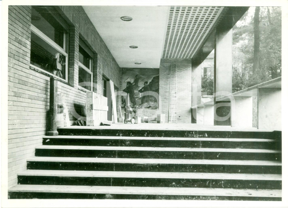 Fotografia d epoca originale 1935 MILANO Costruzione scalinata ingresso uffici CASA BALILLA Fotografia 1