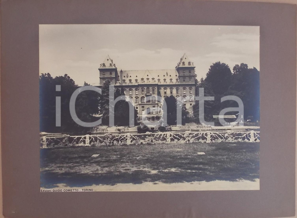 Fotografia d epoca originale 1940 ca TORINO Castello del VALENTINO da levante sul Po Foto ed. Guido COMETTO 1