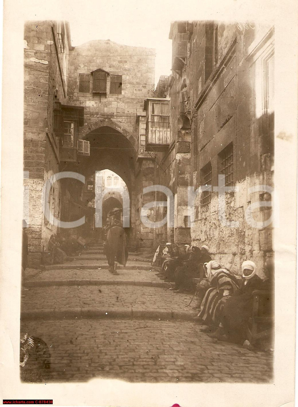 Fotografia d epoca originale 1925 circa. Jerusalem, old town. Atlantic Photo Berlin 1