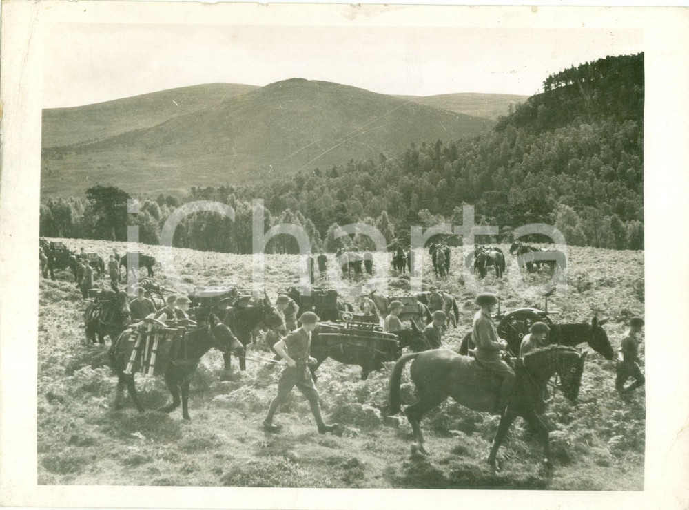 Fotografia d epoca originale 1942 SCOZIA WW2 Batterie di artiglieria montana durante un esercitazione FOTO 1