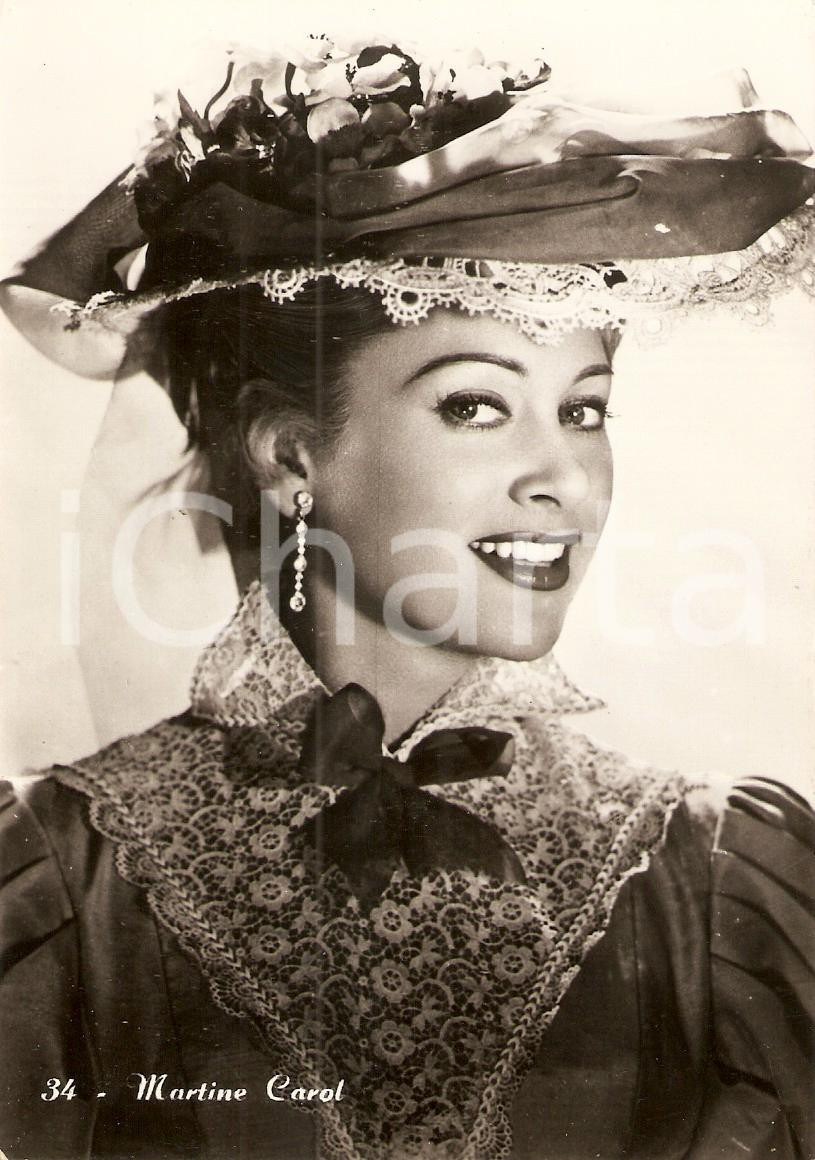 Cartolina originale da collezione 1955 ca CINEMA Attrice Martine CAROLE Ritratto in costume d epoca Cartolina FG 1