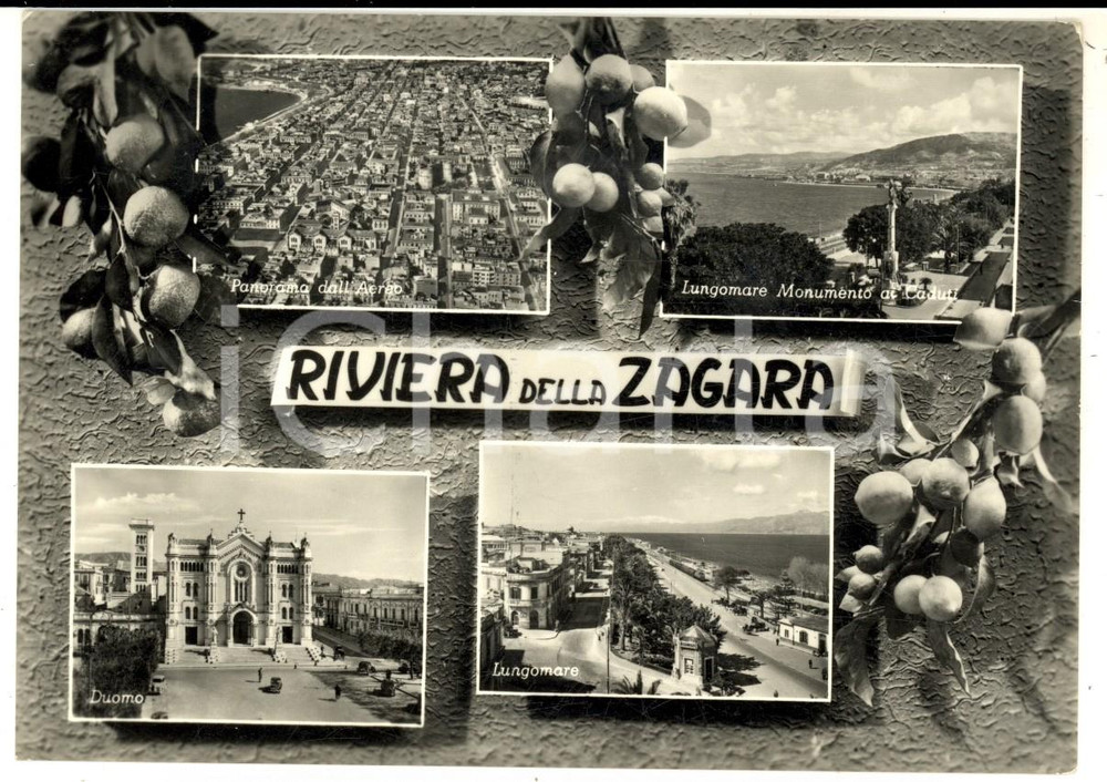 Cartolina originale da collezione 1952 REGGIO CALABRIA Vedutine RIVIERA DELLA ZAGARA con lungomare *Cartolina 1
