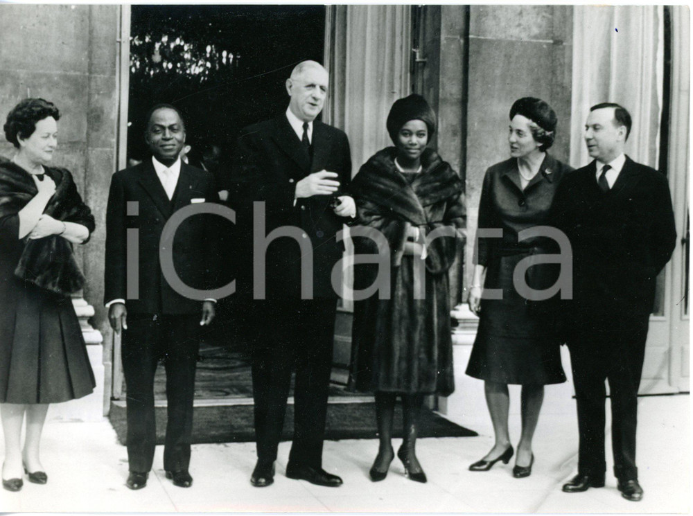 1962 PARIS Élysée - Charles DE GAULLE riceve Félix HOUPHOUËT-BOIGNY *Foto 18x13