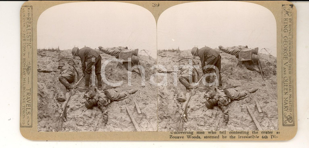 Fotografia d epoca originale 1918 WW1 THE GREAT WAR Soldiers fallen  ZOUAVE WOODS Stereoscopic photo nÂ°39 1