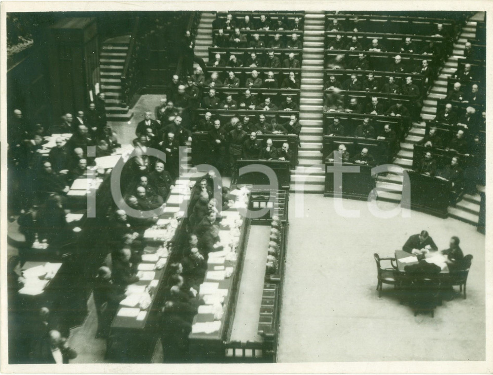 Fotografia d epoca originale 1936 ROMA Governo in seduta alla Camera dei Deputati Fotografia 1