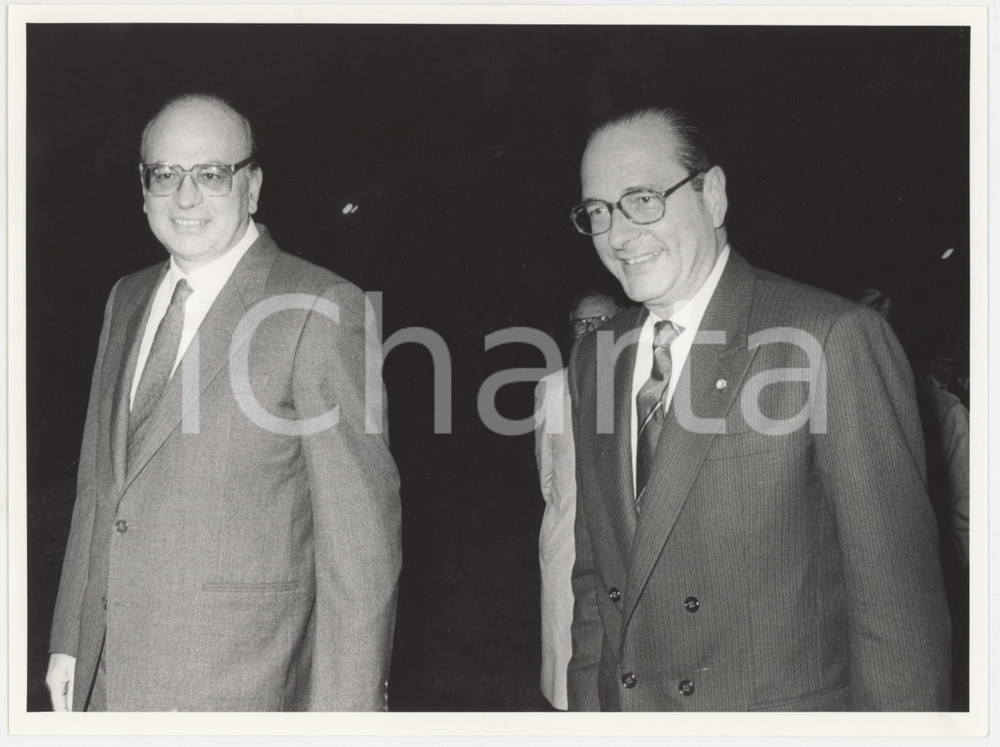 Fotografia d epoca originale 1986 MILANO Incontro Bettino CRAXI  Jacques CHIRAC Foto 24x18 cm 1 1
