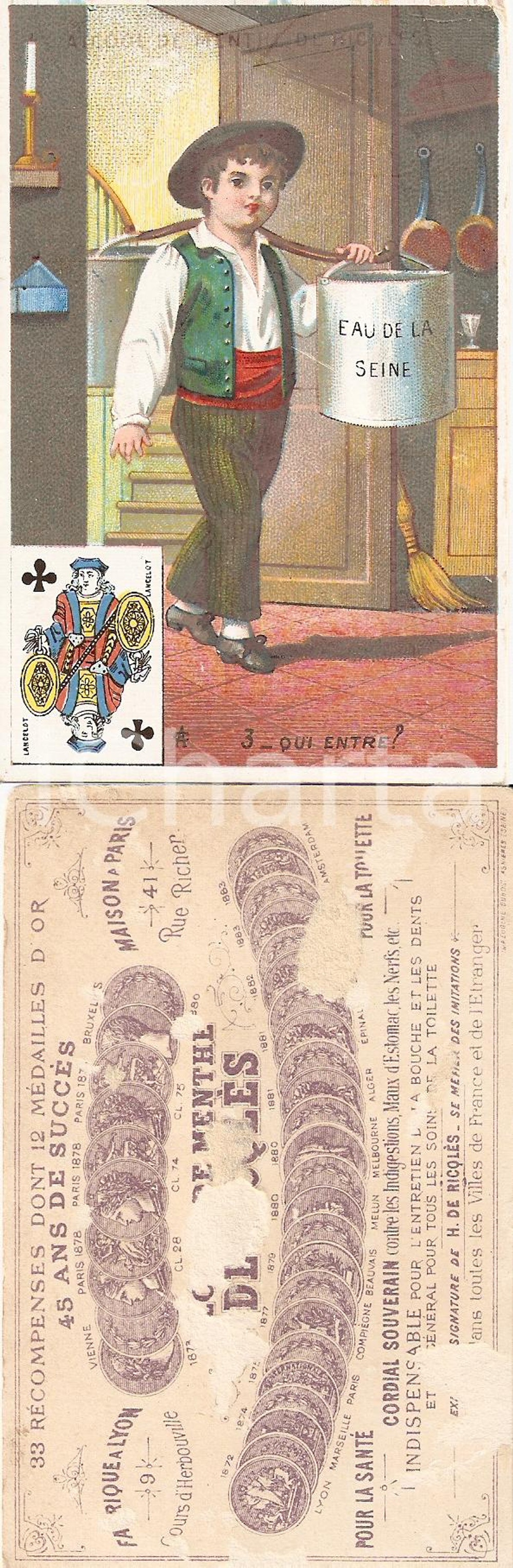 Oggetto da collezione cartaceo 1883 PARIGI Alcool de menthe Henri RICQLES illustrata 1