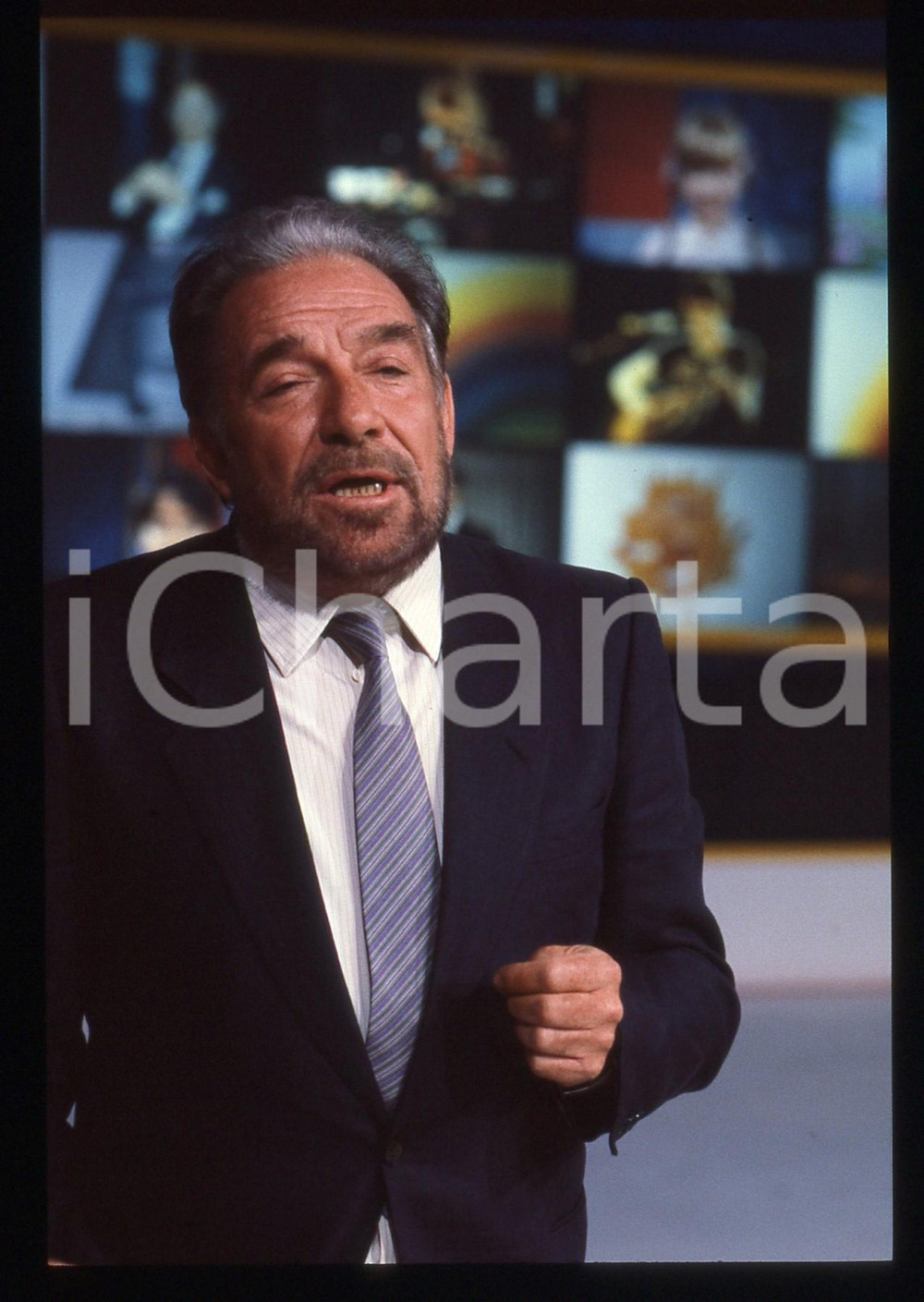 35mm vintage slide* 1985 ca CANALE 5 Ugo TOGNAZZI a SUPERFLASH - Ritratto (5)