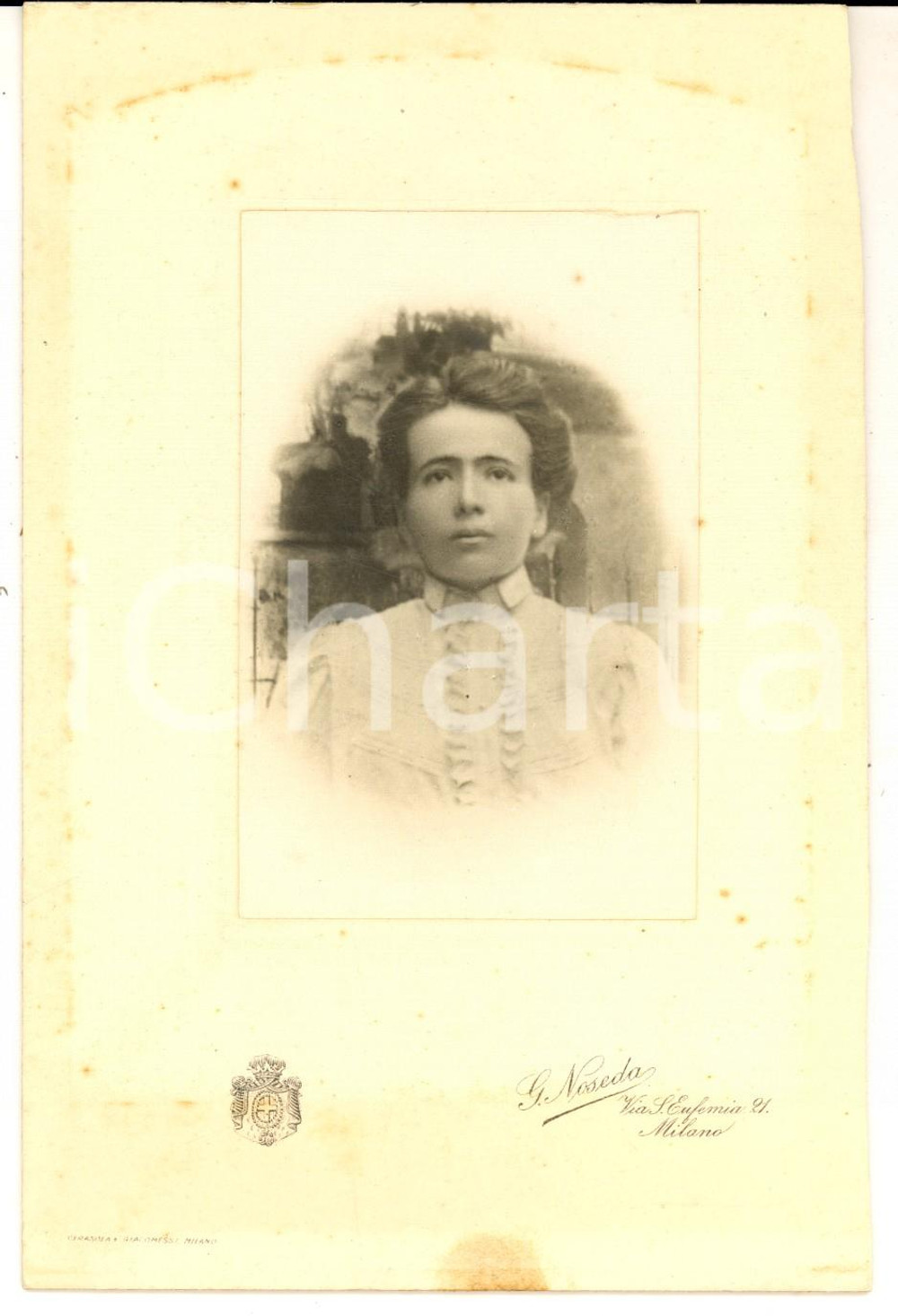 Fotografia d epoca originale 1913 MILANO Ritratto di donna defunta in giovane etÃ  Foto Gianandrea NOSEDA 1