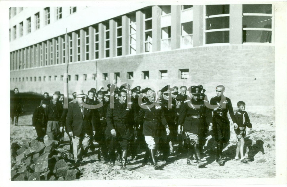 Fotografia d epoca originale 1939 NAPOLI Achille STARACE visita lavori per Nuovo Asilo dei FIGLI DEL POPOLO 1