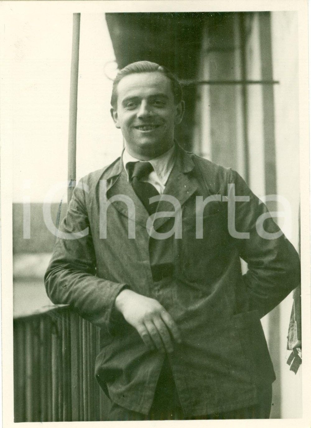 Fotografia d epoca originale 1935 TORINO Giovanni ZAPPARONE commesso negozio stoffe Lotteria TRIPOLI Foto 1